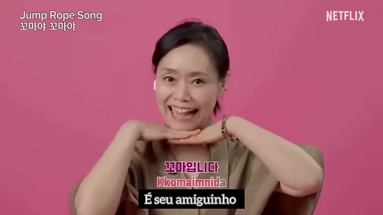 Aqui oh para aprender a falar coreano tocando essa m&uacute;sica do Round 6