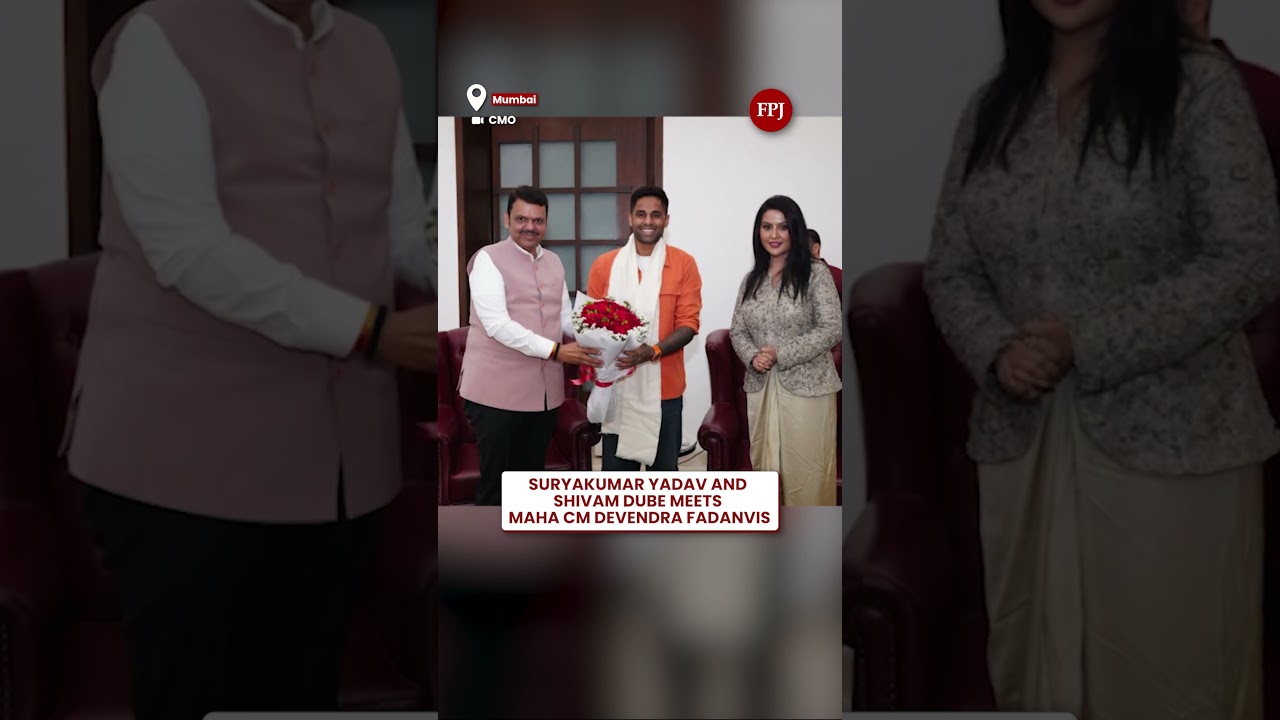 Suryakumar Yadav and Shivam Dube Meets Maha CM Devendra Fadnavis in Mumbai