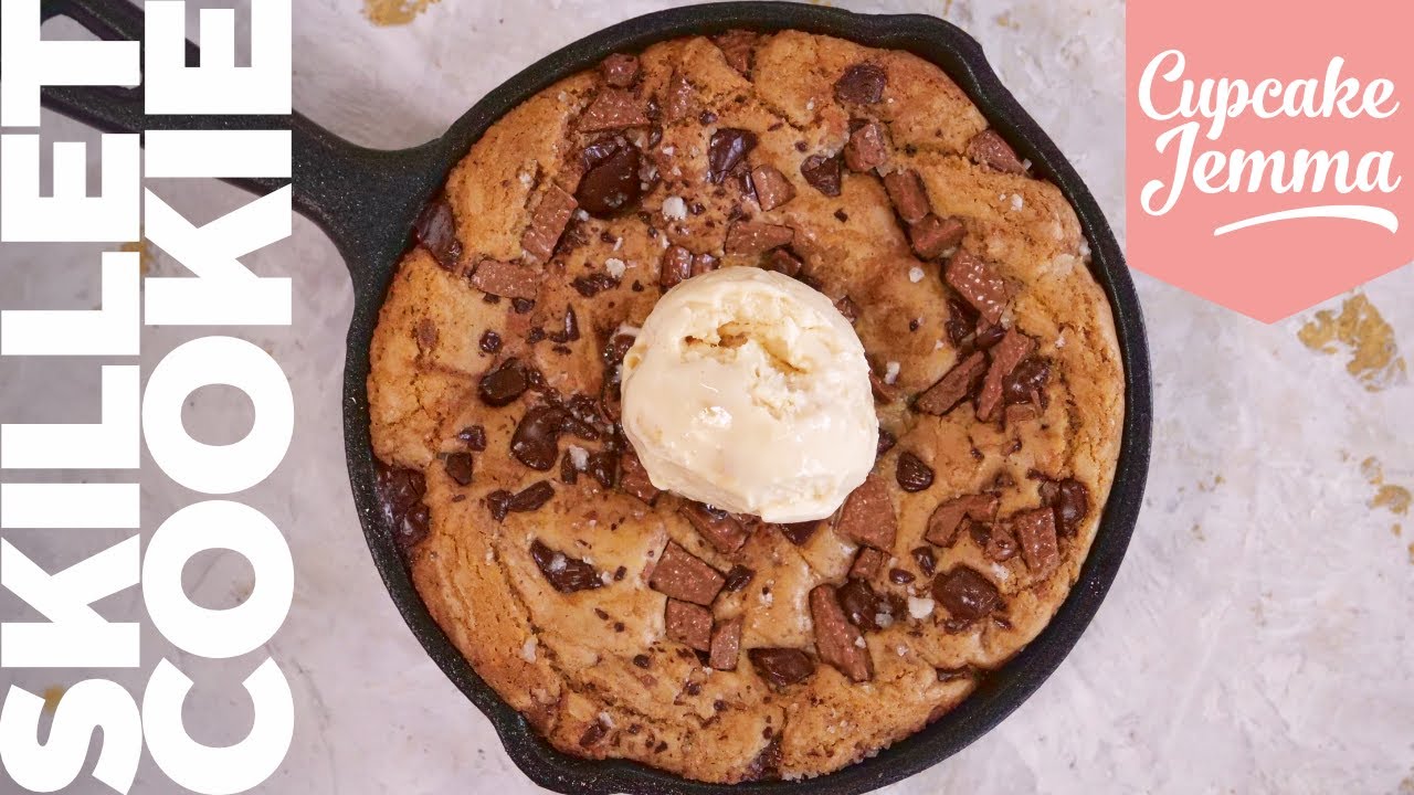 Warm, Gooey, Skillet Cookie Recipe - the Best Way to eat Cookie! | Cupcake Jemma