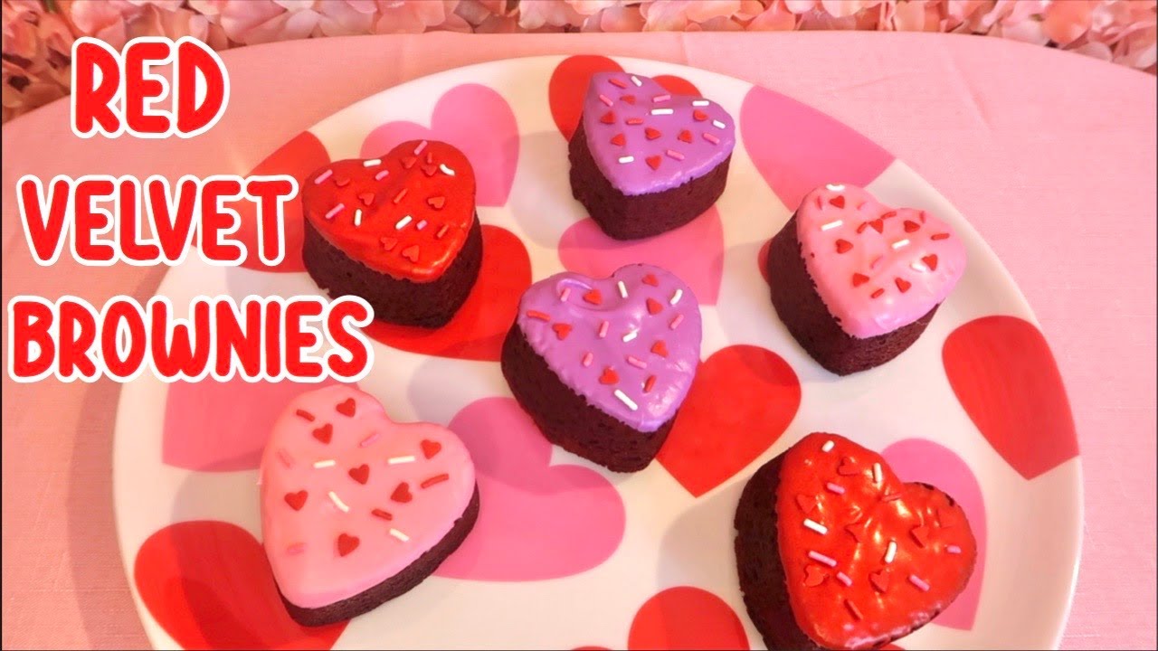 Red Velvet Heart Brownies | Valentine's Day Brownies