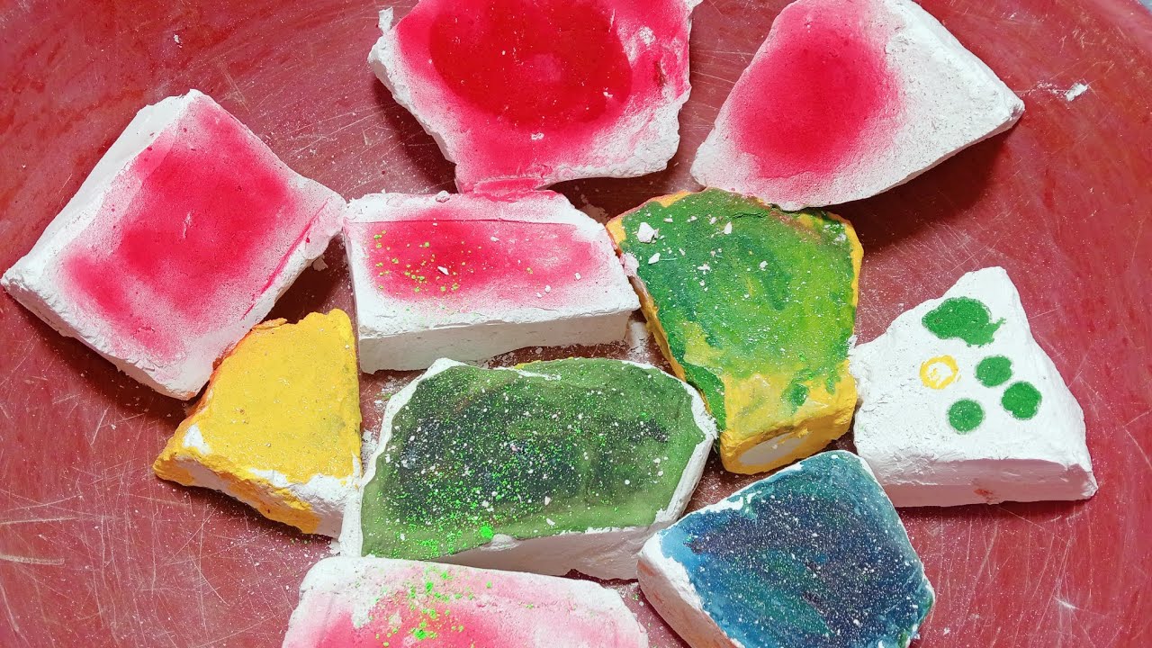 Rainbow Dyed Gym Chalk Blocks 🌈 HBD@Poojasaniya7512 ✨ | ASMR | Satisfying | Subscribe 💕