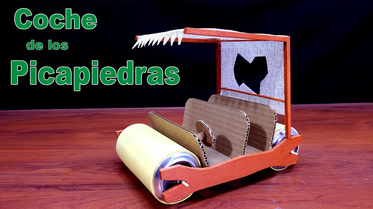 🛠️🚙Coche de los Picapiedra: gu&iacute;a paso a paso #manualidades #diy