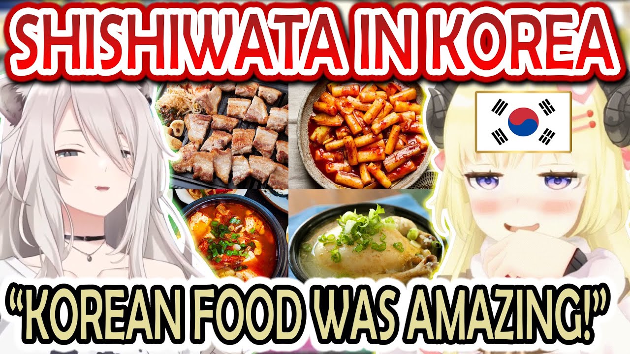 Watame Went to South Korea for the First Time with Botan and Greatly Enjoyed the Food There