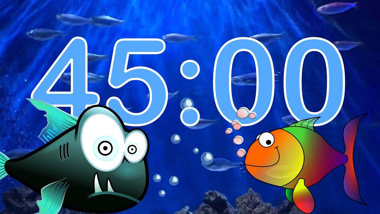45 Minute 🐟 Fish 🐠 Tank Aquarium Countdown Timer - Sonar Alarm