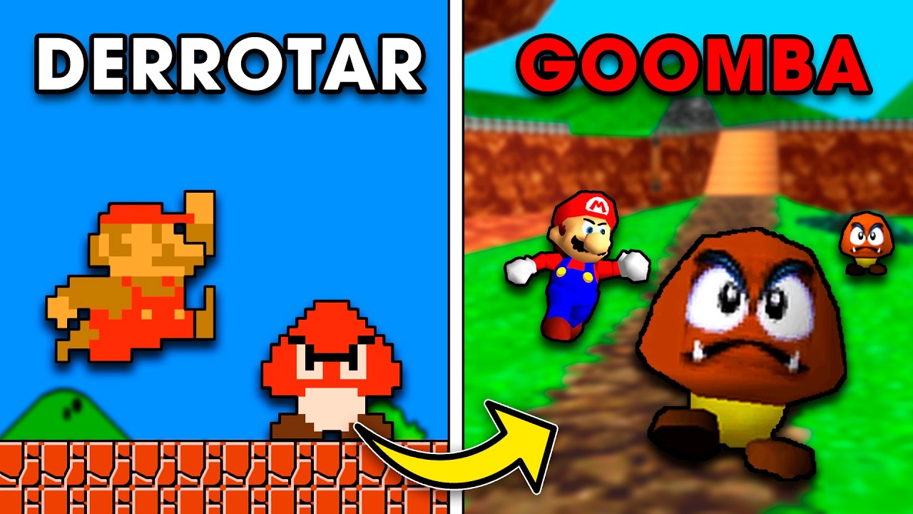 ¿Qué tan RÁPIDO puedes DERROTAR a un GOOMBA en cada juego de MARIO?