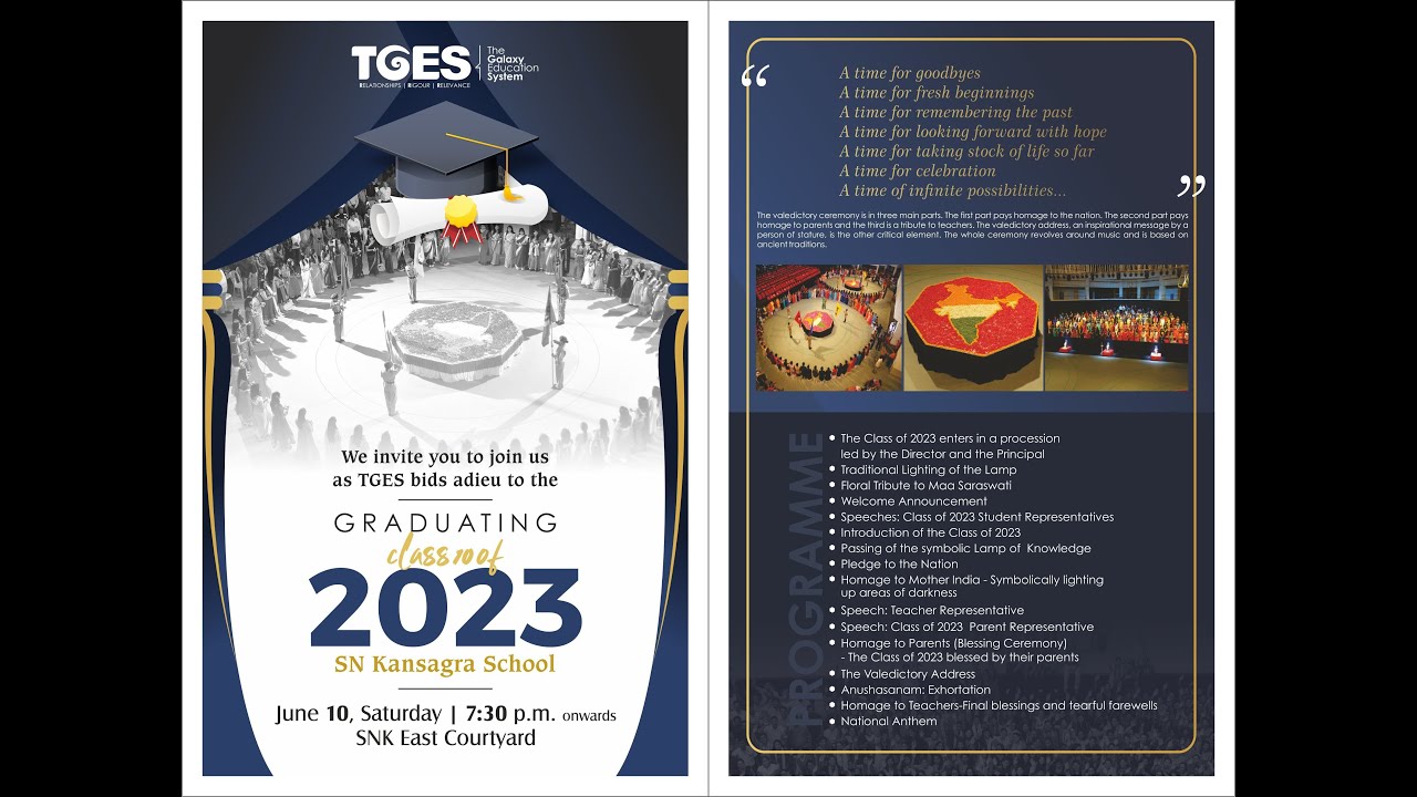 Valedictory Ceremony | Grade-10 SNK 2023 | 10-Jun-2023 | 7:30 pm | @tgeslive ​