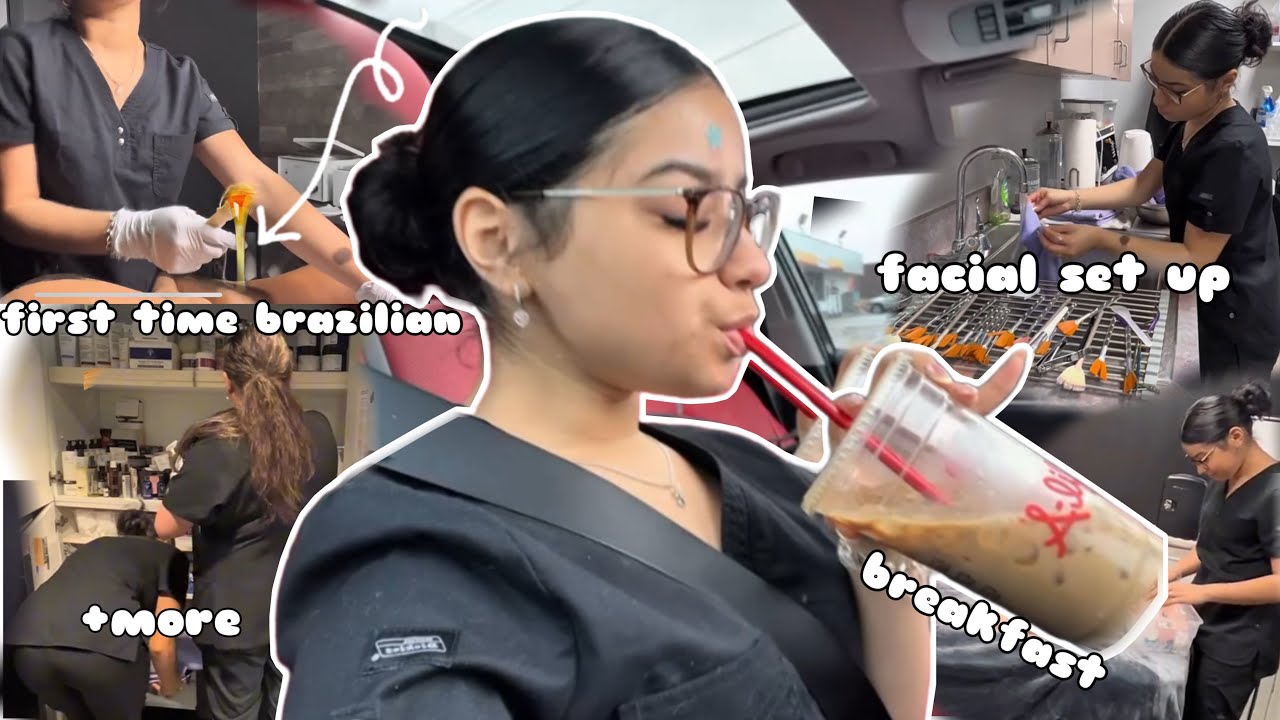 VLOG: day in the life as an esthetician student