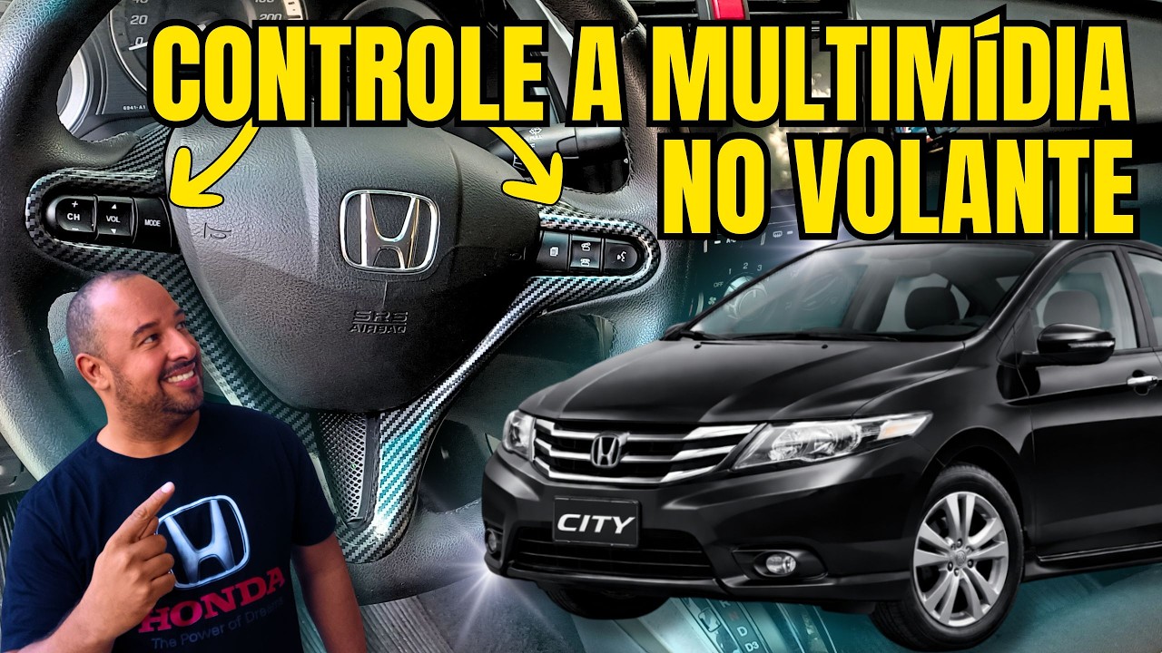 TUTORIAL INSTALAÇÃO COMANDOS VOLANTE HONDA CITY TROCA DA ILUMINAÇÃO E ACABAMENTO FICOU SENSACIONAL