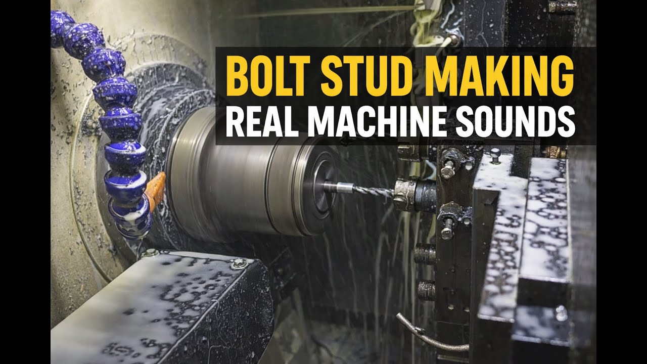 Bolt Stud Manufacturing on CNC Screw Machine | Real Machine Sounds