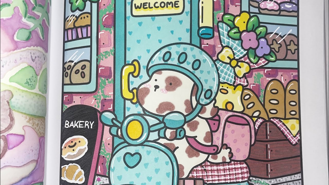 Color this page with me! ✨ #cocowyo #cozycoloring #ohuhumarkers #alcoholmarkers #coloringbook 