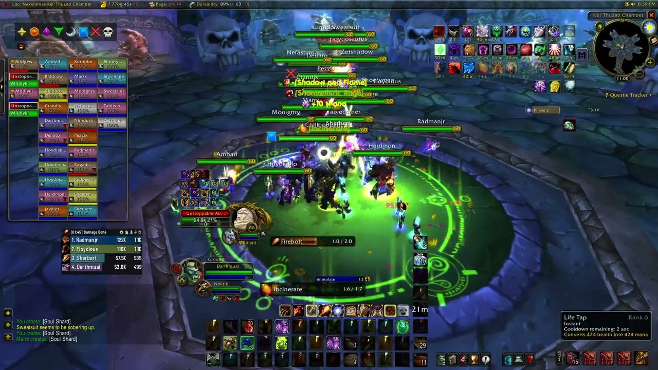 World of Warcraft SoD Naxxramas: Kel'Thuzad Warlock DPS