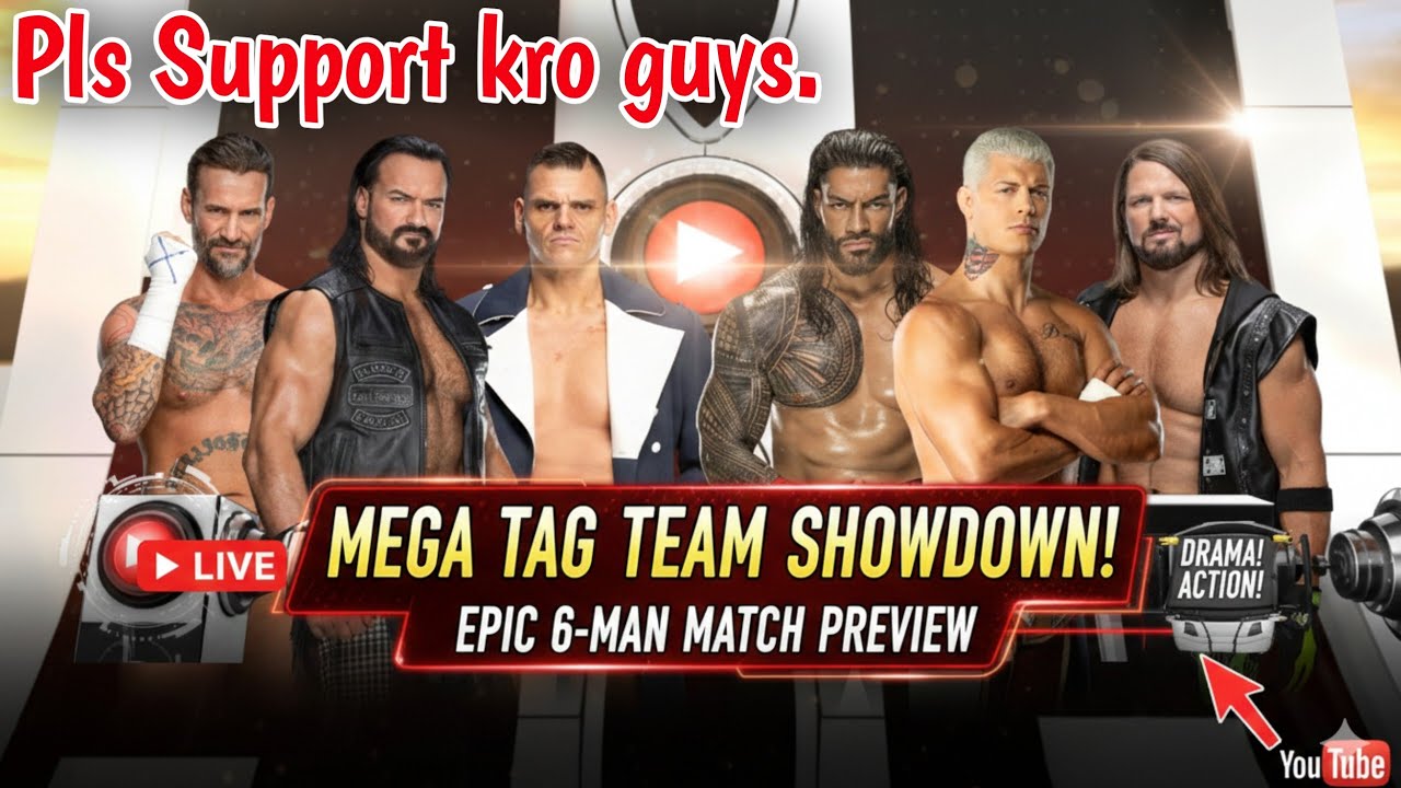 WWE 2K25 Tag Team WAR! Roman Reigns, AJ Styles & Cody Rhodes vs CM Punk, Gunther & Drew McIntyre