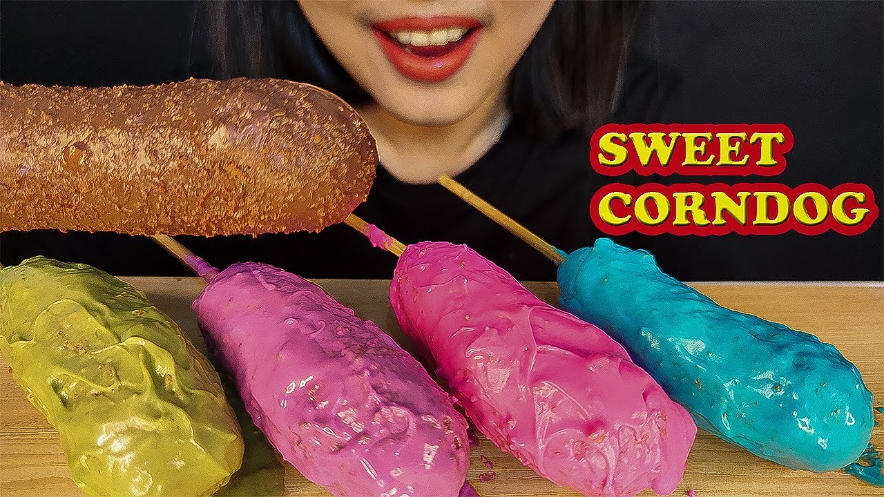 ASMR КРАСИВЫЙ СЛАДКИЙ КОРНДОГ | РАДУГА MOZZARELLA CORNDOG | ASMR INDONESIA