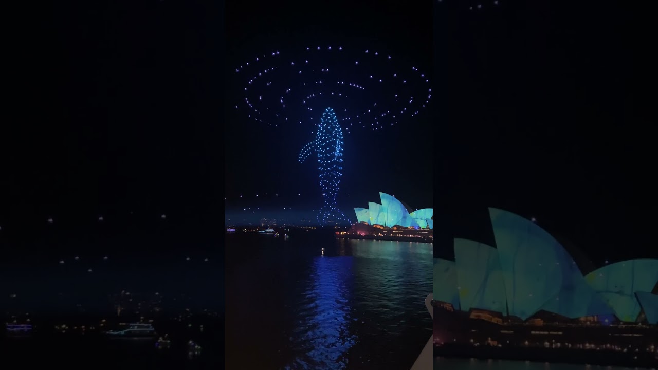 VIVID Sydney 2023 Drone Show (Whale)