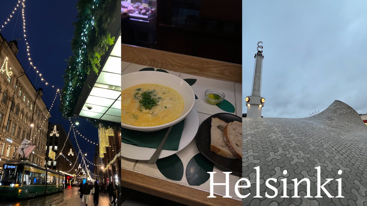 4 hours layover in helsinki 🇫🇮 fish soup, city walk, finnair business class lounge & premium economy