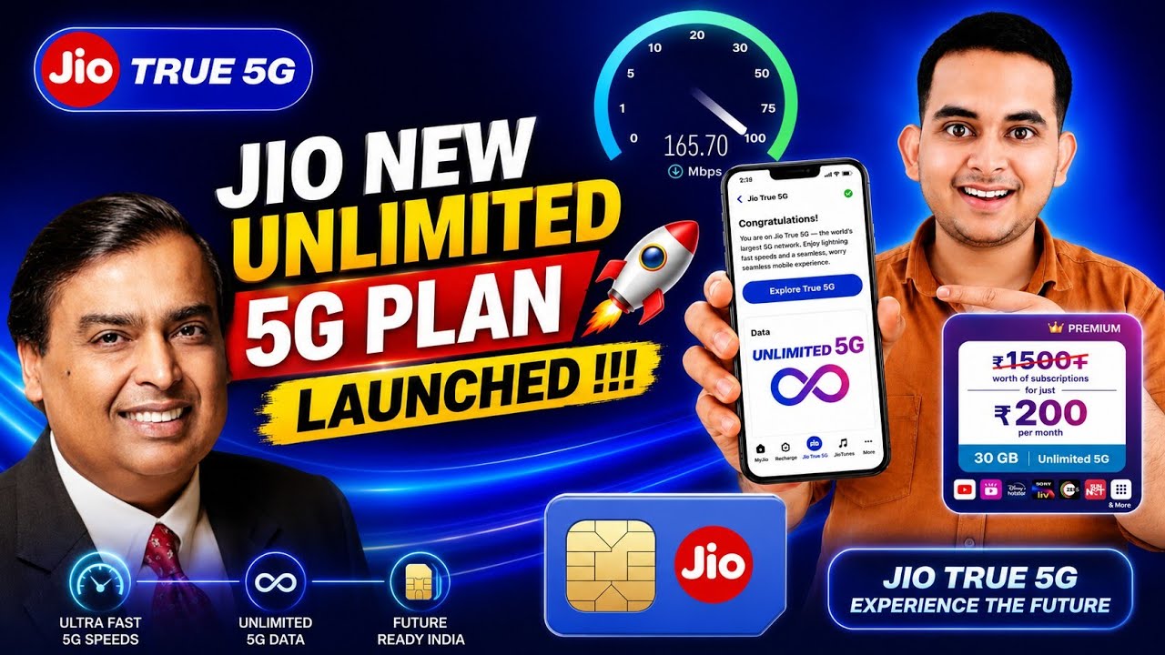 Jio's Big Blast! 😍 Unlimited 5G + OTT Pass for ₹200! | Jio New Plan in 2026