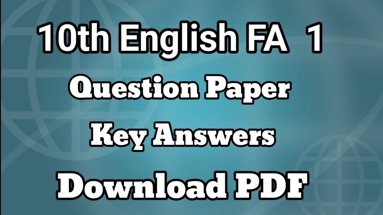10th English FA1 lba question paper with key answers 2026. @learneasilyhub 