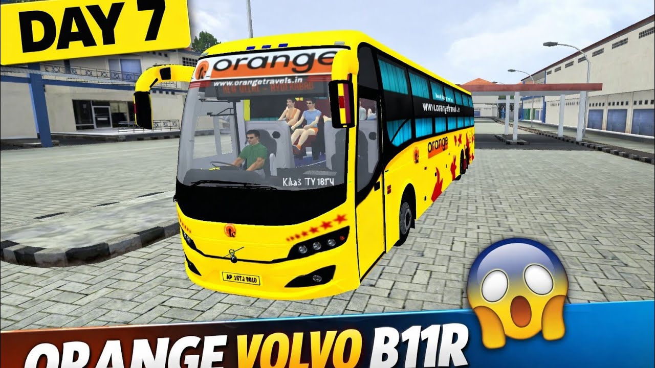 Day 7 – Orange Travels Volvo B11R Day Drive | 30 Days 30 Indian Buses Challenge | BUSSID Gameplay