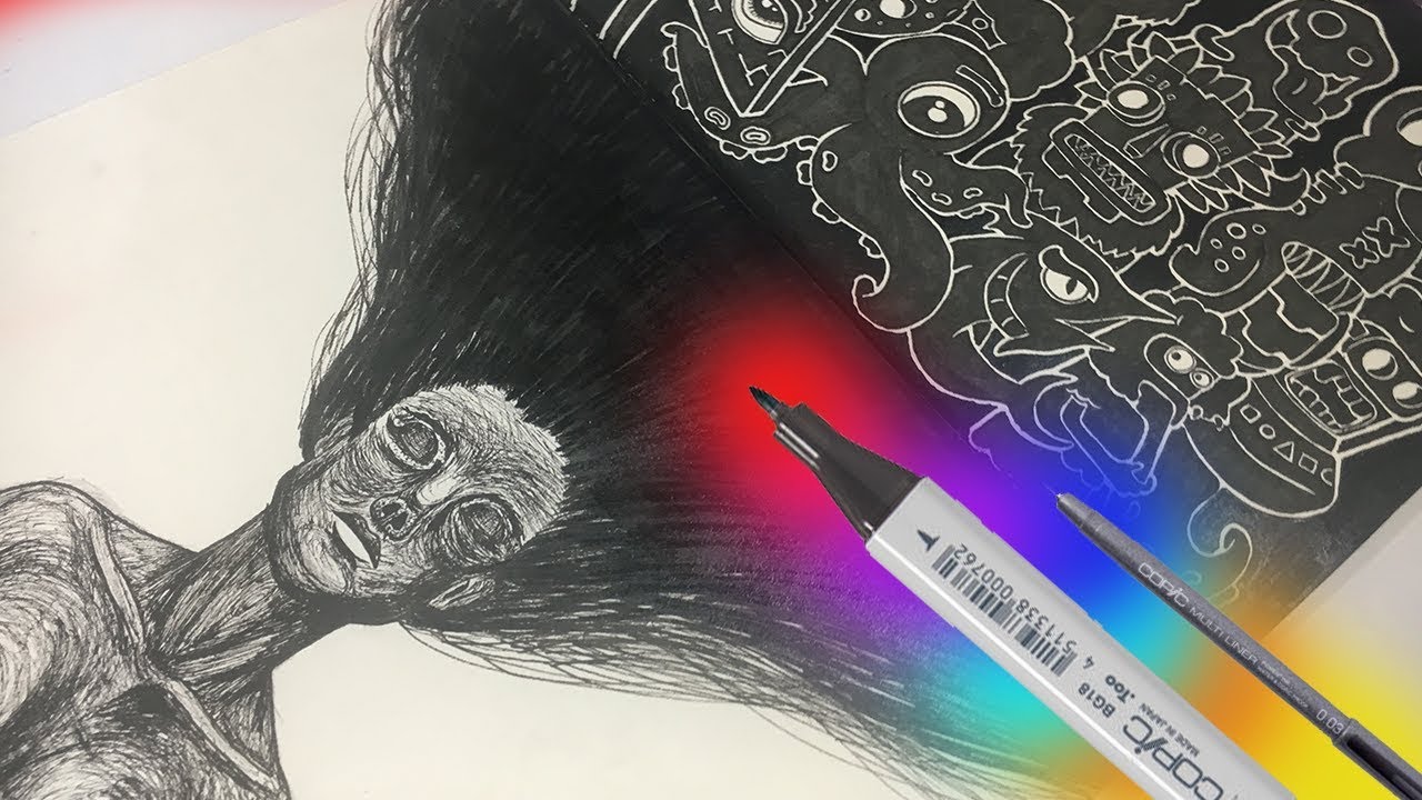 Black Copic Marker Illustration (Imıtation Medusa DOODLE ART)