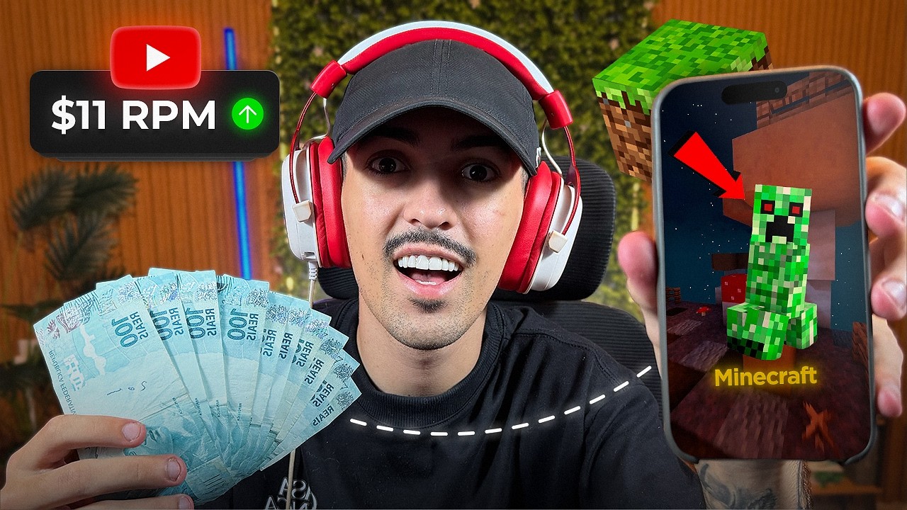 Como Criar um CANAL DARK de MINECRAFT no YouTube (+R$7.105,00/mês) - PASSO A PASSO