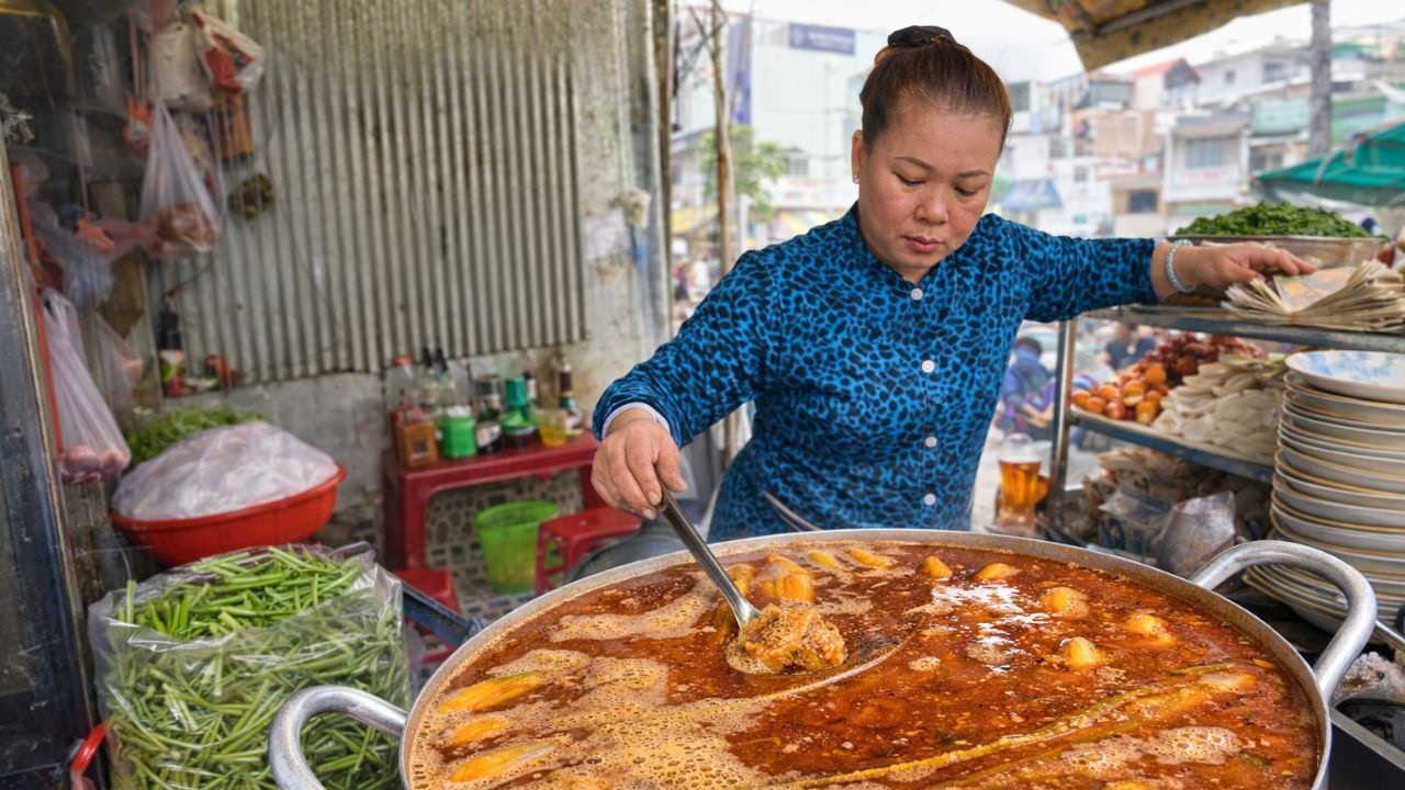 Tiệm bún Thái công thức tự nghĩ ra, đông khách ở Sài Gòn, 10 phút ra 50 tô