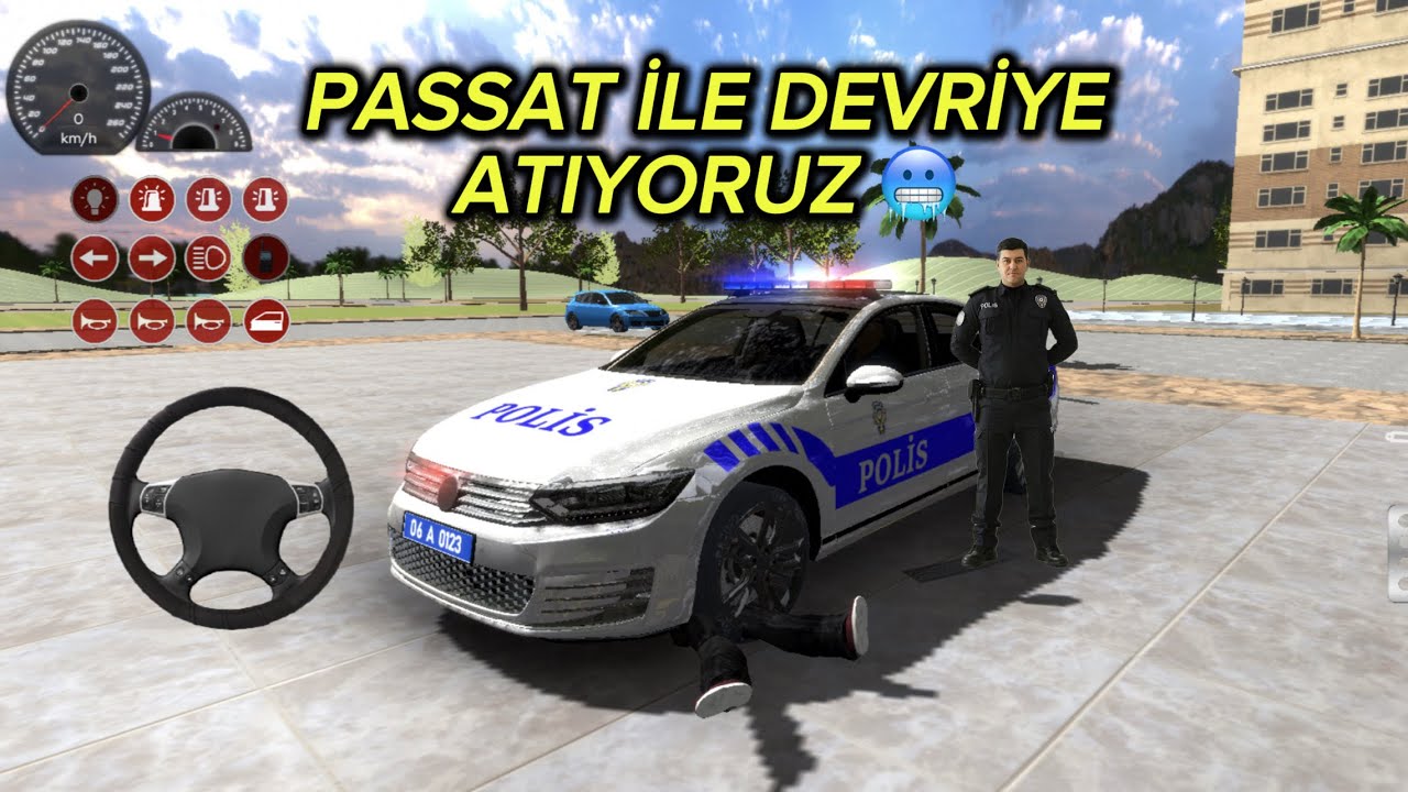 TÜRK POLİSİ ARABA OYNU PASSAT İLE DEVRİYE ATIYORUZ 🫡🚔 #devriye #türkpolisi #police #passat #polis 