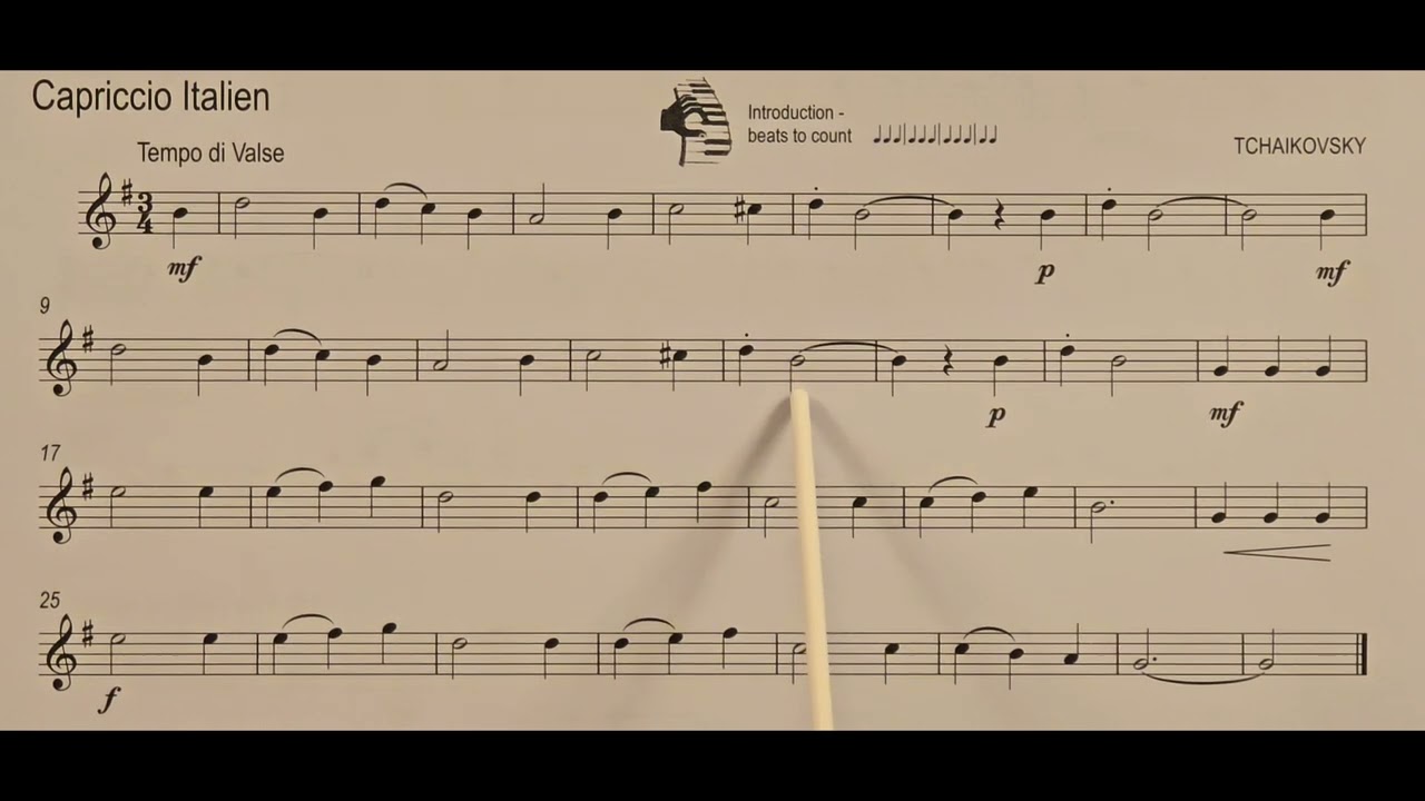 Capriccio Italien by Tchaikovsky piano accompaniment at rehearsal speed