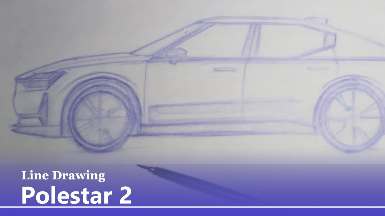 Line Drawing: Polestar 2 Side View