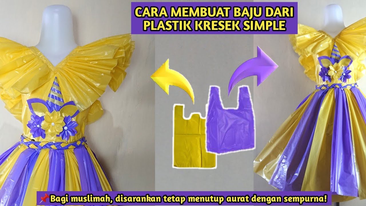 CARA MEMBUAT BAJU KOSTUM KARNAVAL / FASHION SHOW DARI PLASTIK KRESEK || KOSTUM KARAKTER UNICORN