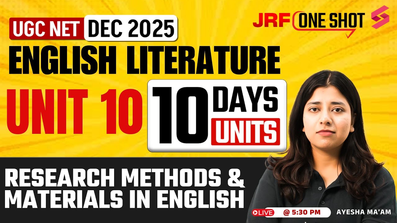 UGC NET English Literature Unit 10 | Research Methods & Material UGC NET | UGC NET English By Ayesha