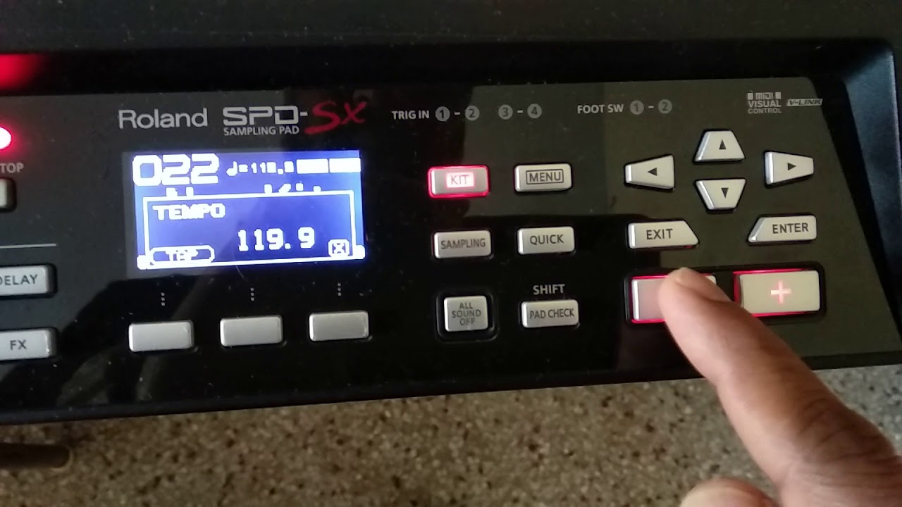 ROLAND SPD SX PAD की टैंपू सेटिंग