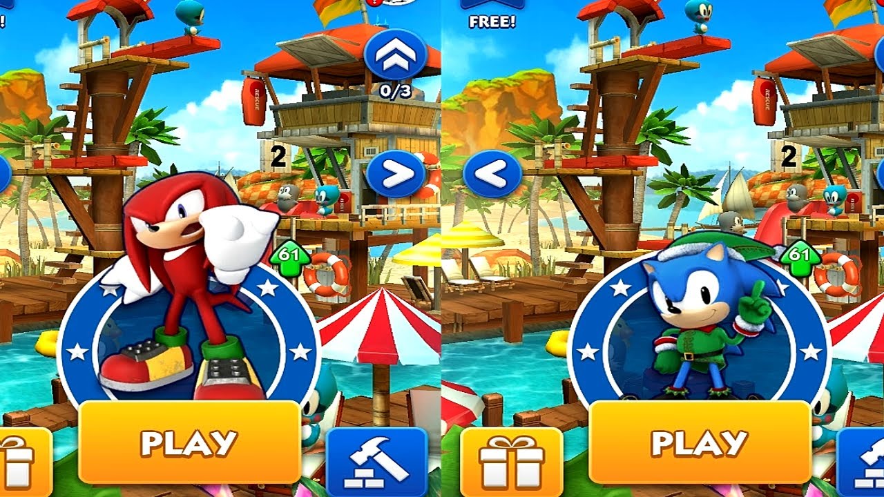 Sonic Dash KNUCKLES VS ELF CLASSIC SONIC Android iPad iOS Gameplay HD
