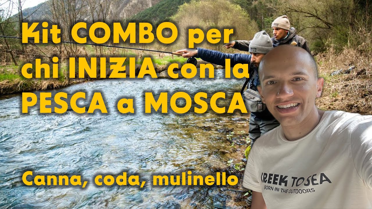 Kit COMBO per chi INIZIA con la PESCA a MOSCA canna coda mulinello ninfa secca streamer