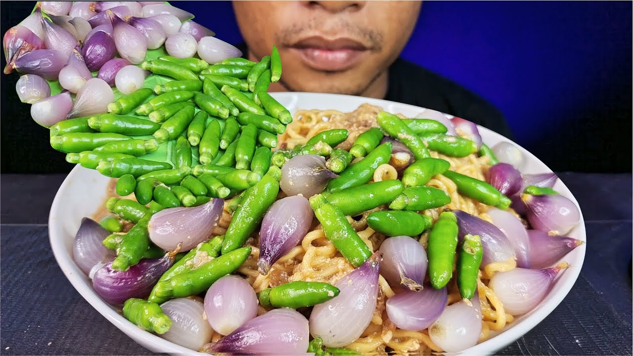ASMR Mie Nyemek Cabe Rawit & Bawang Merah — Super Spicy! | Real Eating Sounds