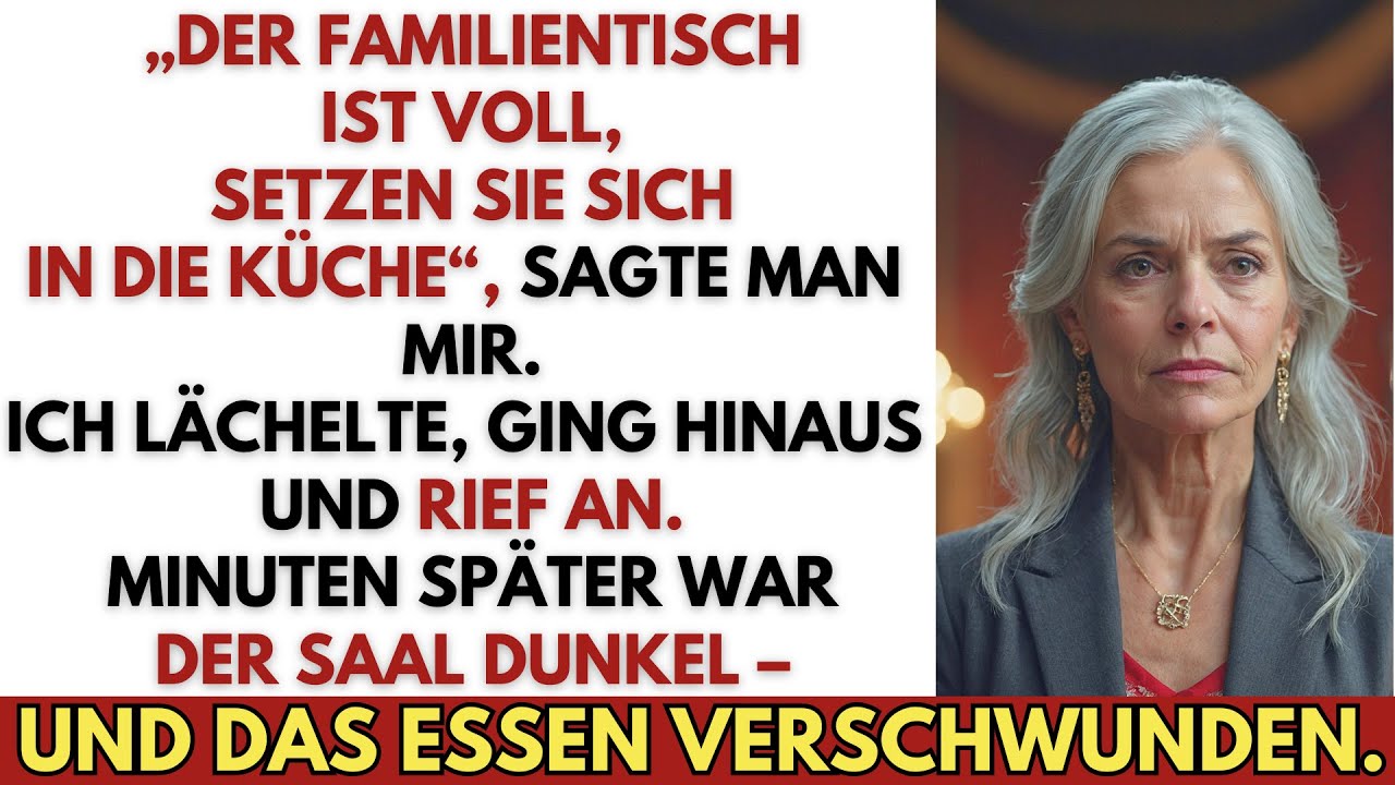 Meine Schwiegertochter verbannte mich in die Küche – Minuten später gingen die Lichter aus.