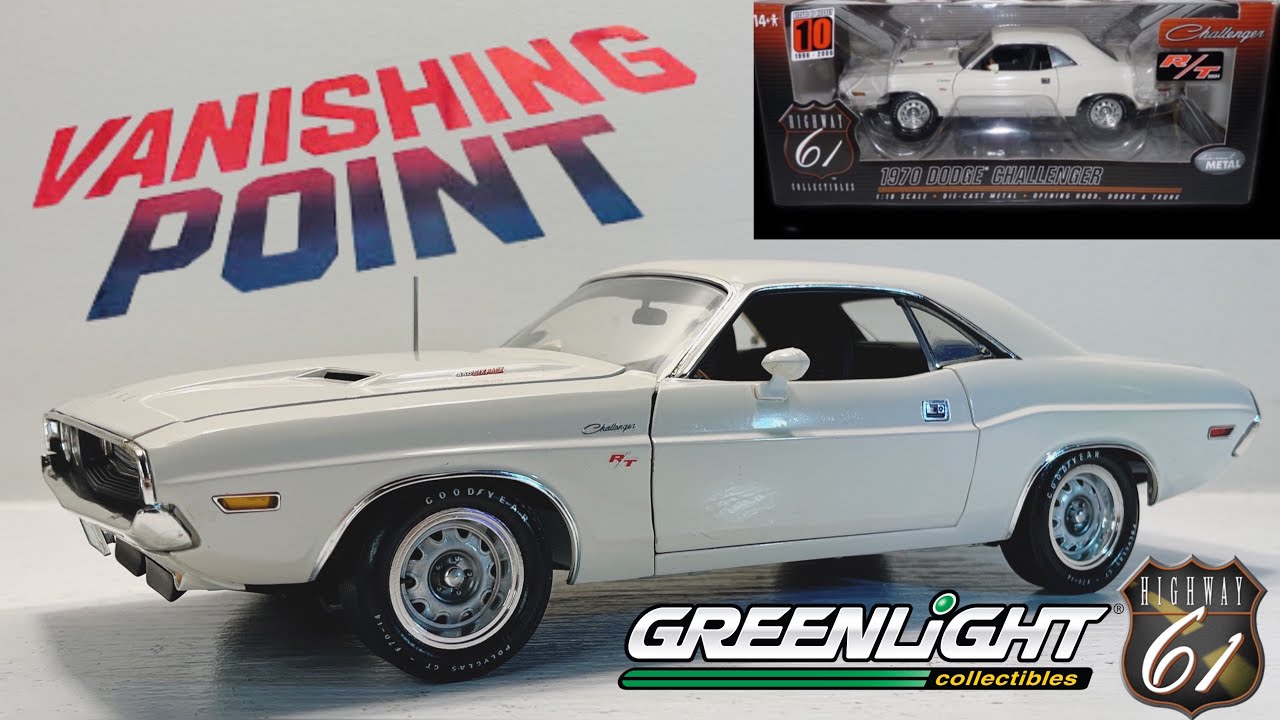 1/18 DCP HIGHWAY 61 1970 DODGE CHALLENGER R/T 50554 440 SIX PACK VANISHING POINT UNBOX AND REVIEW!