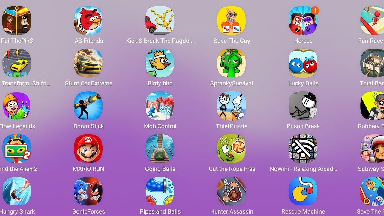 Kick & Break, Spranky survival, Heroes, Cut the Rope Free, Total Battle