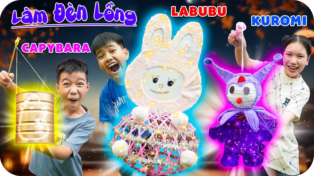 Thử Thách Làm Đèn Trung Thu Theo Nhân Vật KAPYBARA - KUROMI - LABUBU | Min Min TV Minh Khoa