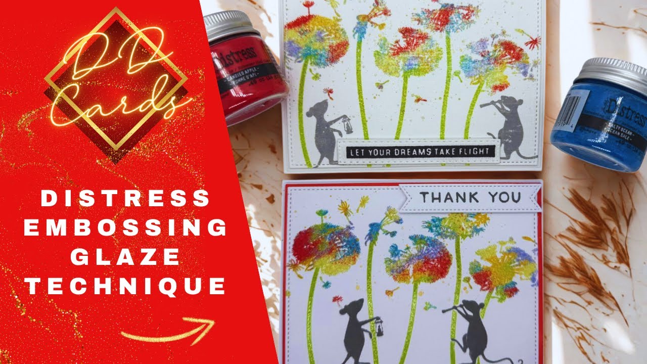 Stunning Distress Embossing Glaze Technique for Card makers ⭐MUST TRY