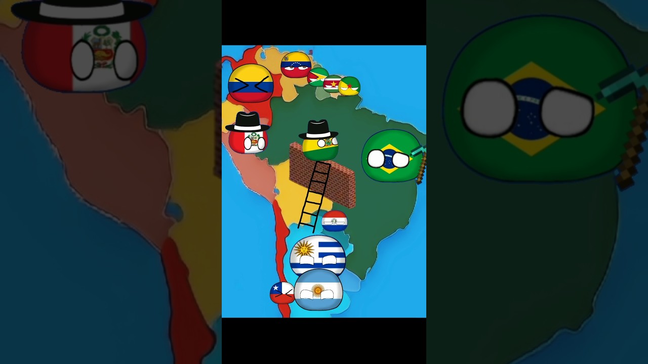 Brazil Bolivia border in a nutshell #shorts #countryballs