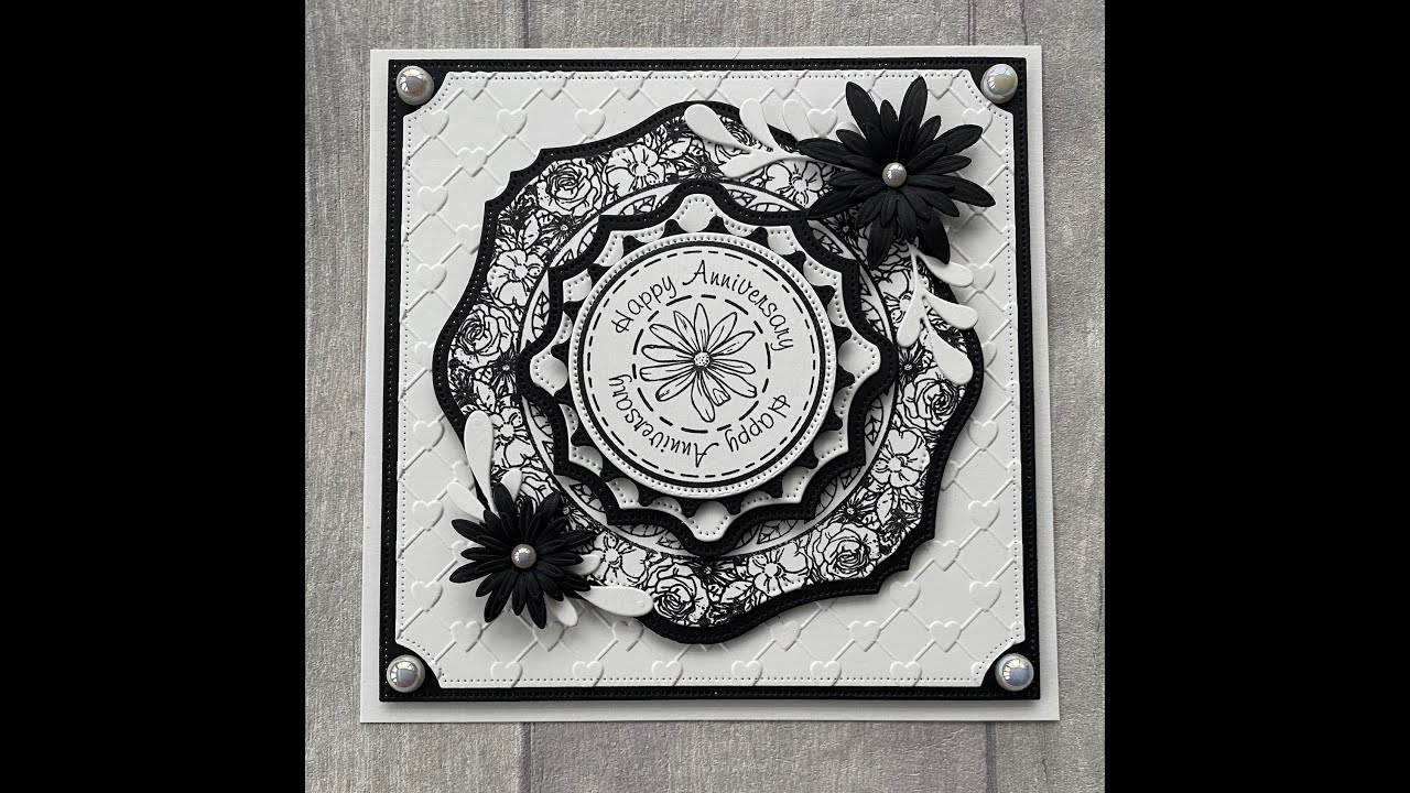 Sentimentally Yours Floral Curios Sentiment Medallion with Layered Differentally Graceful Squares