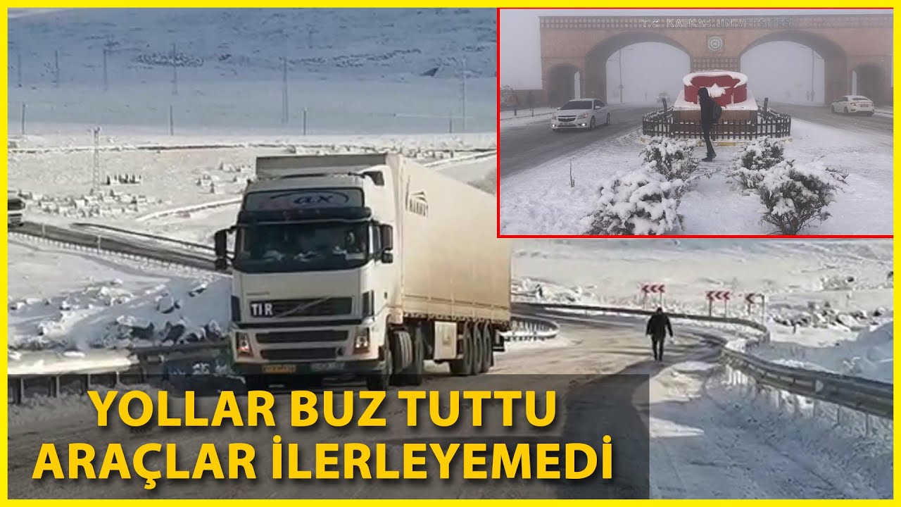 Kars'ta Kar Yolları Kapattı, Sis Nedeniyle Uçak Seferleri Aksadı