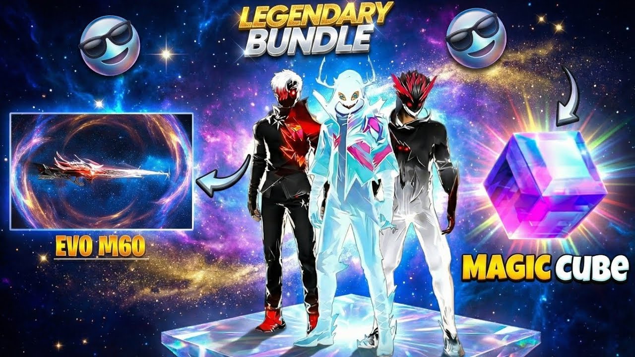 FF Indonesia Server, New Evo Bundle, Free Magic Cube, Evo M60, Purple Angelic Pant 