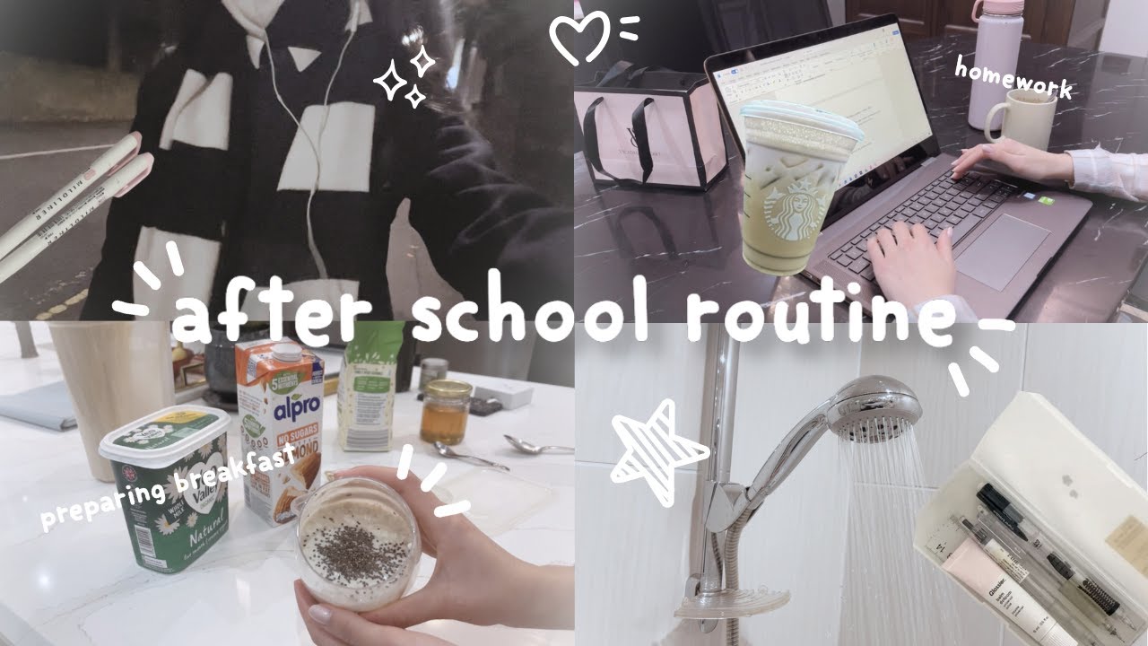 After school routine . ݁⊹ . ݁˖ . ݁ | homework, packing my bags, preparing breakfast & more!
