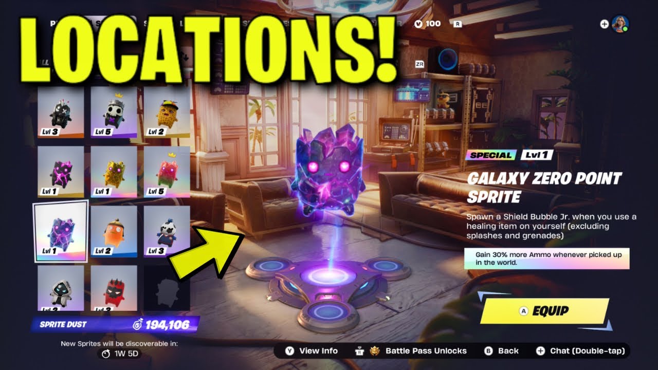HOW TO FIND GALAXY ZERO POINT SPRITE in FORTNITE CHAPTER 7 SEASON 3! (Locations)
