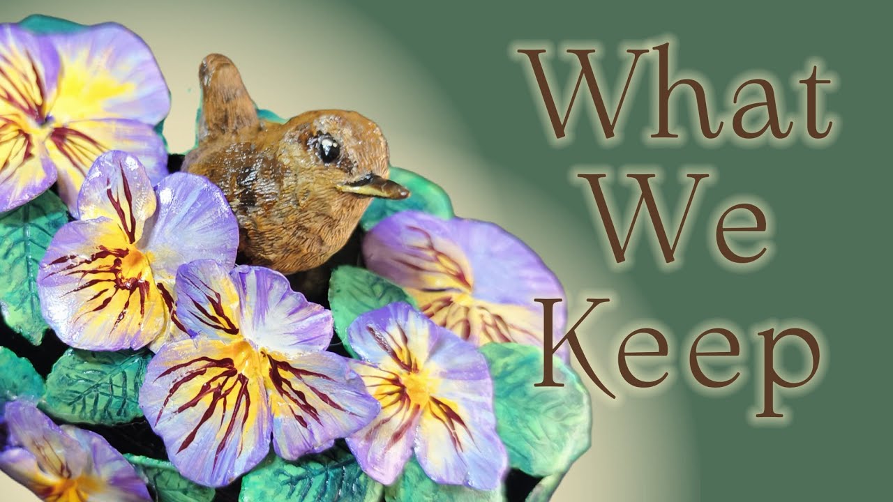 Handmade Pansy & Wren Keepsake Box | Air dry clay #clayart 