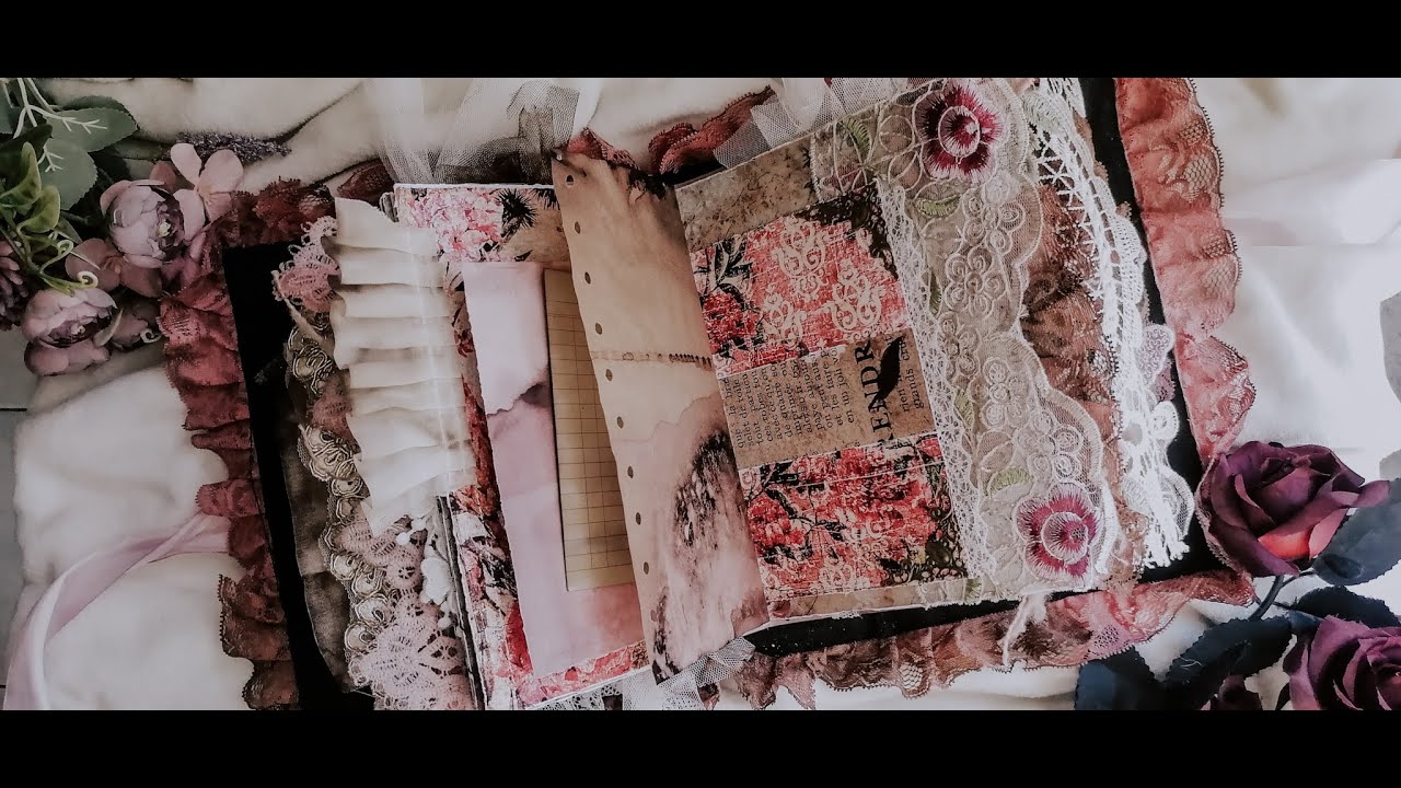Vintage Shabby Chic Pink Floral Junk Journal Flip Through Video (SOLD)