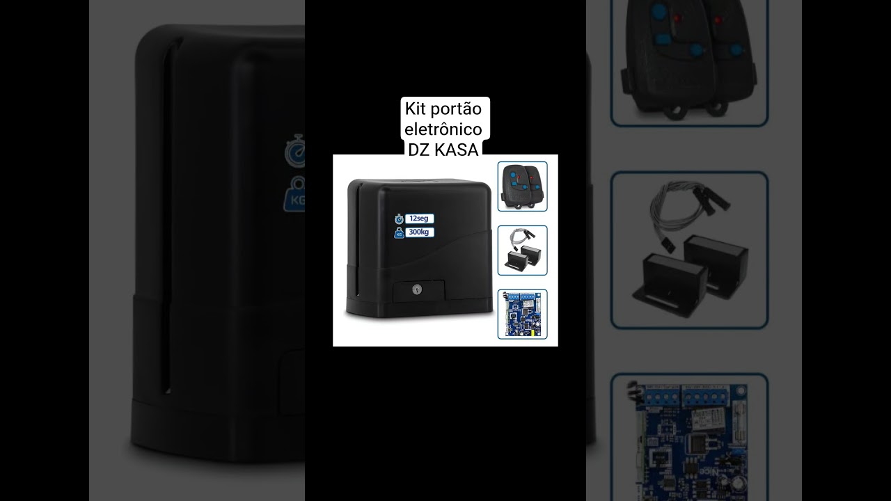 kit portão eletrônico DZ KASA 1/4 300 kg 2 controles  
