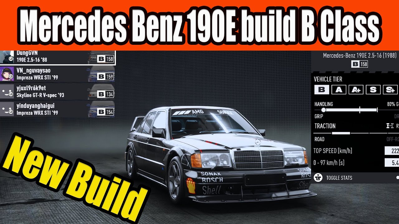 Mercedes Benz 190E build B Class in NFS Unbound - New Build