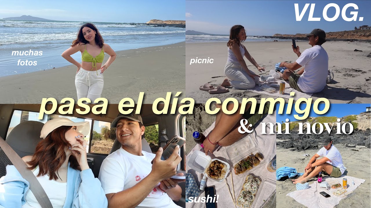 UN DÍA DE PLAYA CONMIGO!⭐️ pasando el día con mi novio, sushi & picnic, tomando fotos & más!